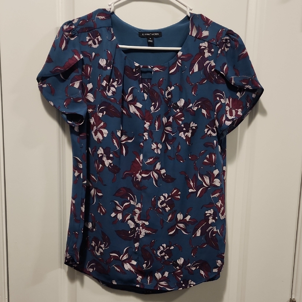 41 Hawthorn Teal Floral Blouse